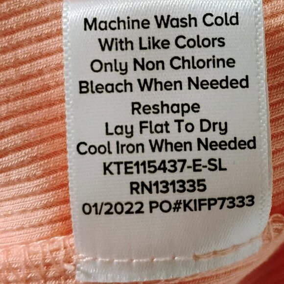 Evereve Top Stevie Twist Sleeve Ribbed Pastel Pink Peach Stretchy Scoop Neck XS - Picture 11 of 14